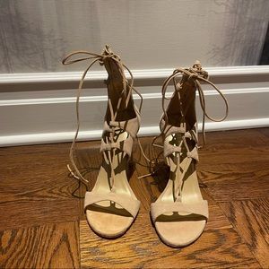 Stuart Weitzman Legwrap Suede Lace Up Sandal